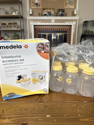 Medela Accessory Set Open Box New with Extra Bottles Only Set Of 6