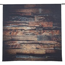 8 ft x 8 ft Dark Brown Printed Vinyl Photo Backdrop 3D Wood Design Banner Party