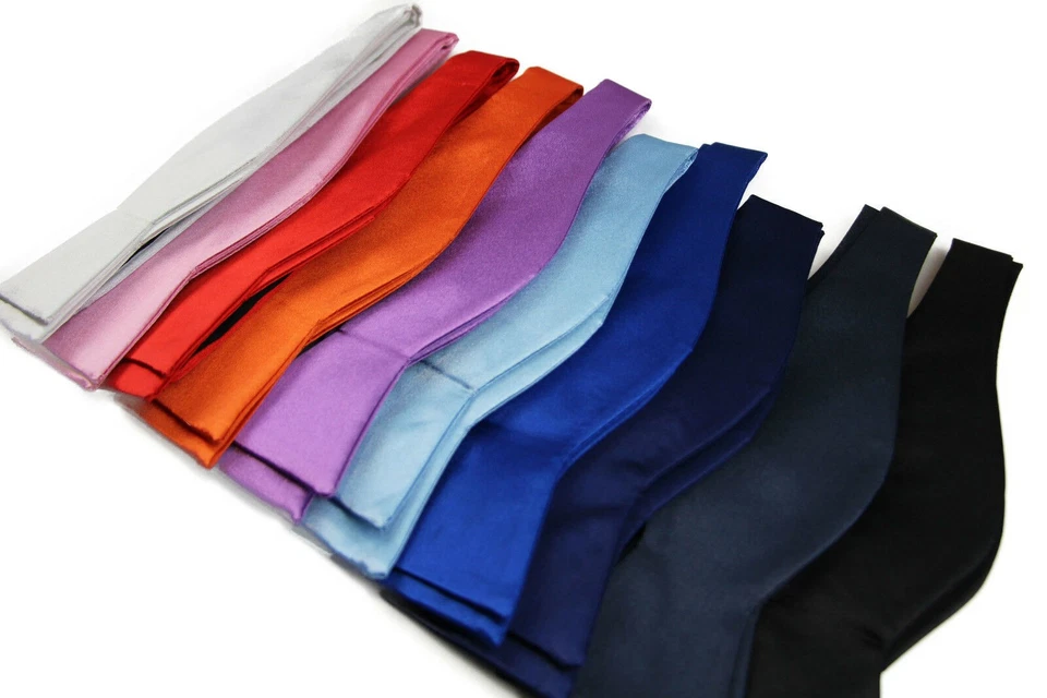 Untied Mens Self Tie Bow Tie Mens Self-Tie Bowtie Black Red Blue White Orange