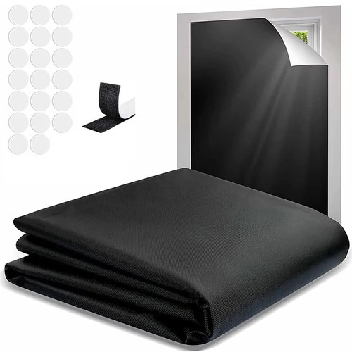 Rideau Phonique Occultant et Thermique MOONDREAM galon fronceur Noir 140x260 cm - Maison