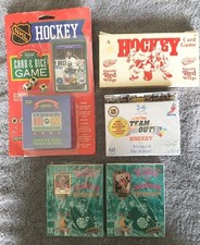 3 Hockey Card Games & 2 Pin Set Lot. UPDATE 4/13