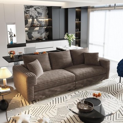 82.7'' Cloud Modular Sectional Sofa 3 Seat Convertible Deep Seat Sofa Corduroy