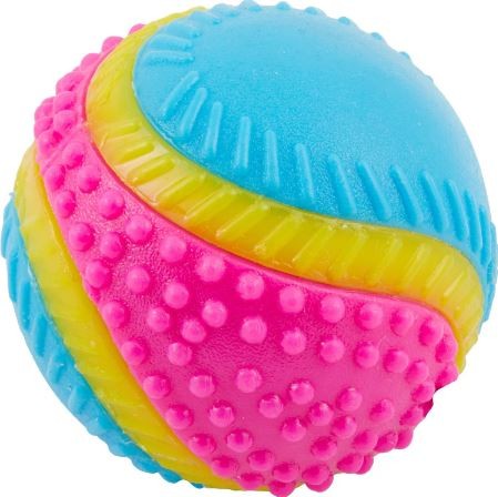Bola sensorial ética para mascotas juguete chirrido de goma colorido de 2,5 pulgadas para perros - Imagen 7 de 7