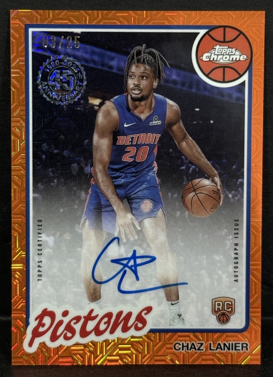 2025-26 Topps Basketball RC Chaz Lanier Chrome On Card Auto Orange