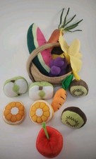 Felt Fruit Basket Playset 13 Pieces Pre-school Toys Stuffed