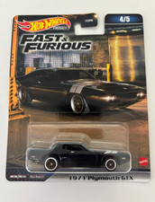NEW Hot Wheels Fast & Furious 1971 Plymouth GTX 1:64 Scale Black 4/5 NRFB