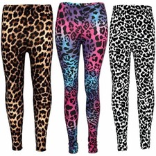 Mädchen Leggings Kinder Tier Leopardenmuster Modisch Elegant Trendy 5-13 Jahre