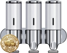 Soap Dispenser,Shampoo and Conditioner 3 Chamber No Drill,16.9 oz 3-in-1,Wall Mo