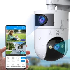 5G 2.4G Dual Wifi Security Camera Outdoor 2K Dual Lens Home Surveillance IP Cam 