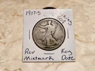 1917 S Walking Liberty Half Dollar (((KEY DATE))) .900 Silver Rev Mintmark
