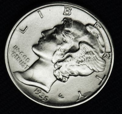 1939-p Mercury Dime.  66% full separated horizontal bands.   BU (Inventory A)