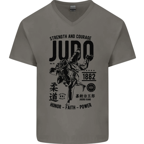 Camiseta Estampada Para Hombre Judo - Fuerza Y Coraje - Luchador