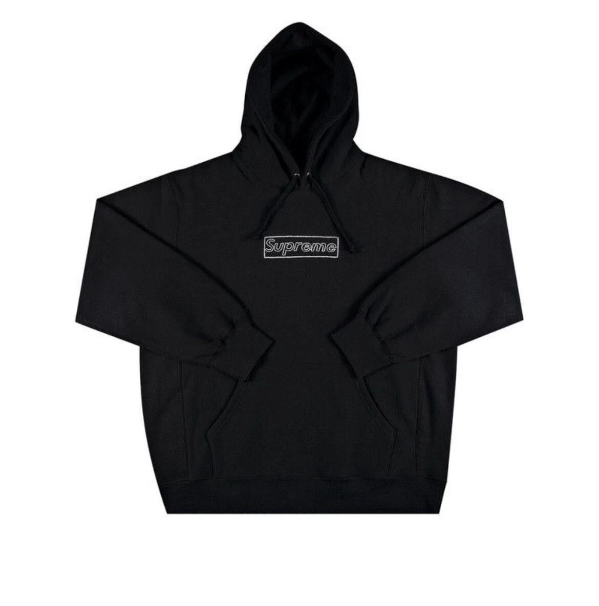 Supreme X KAWS Chalk Logo Hooded Sweatshirt 'Black'