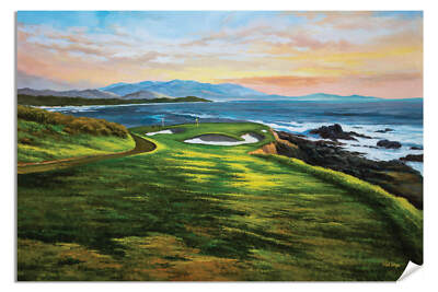 Pebble Beach Golf Links Club 7th Hole 7 Course Wall Art Print 7Ri1