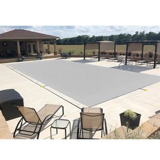 Winter Pool Cover Rectangle Heavy Duty Safety Inground Swimming Pool Cover Gray