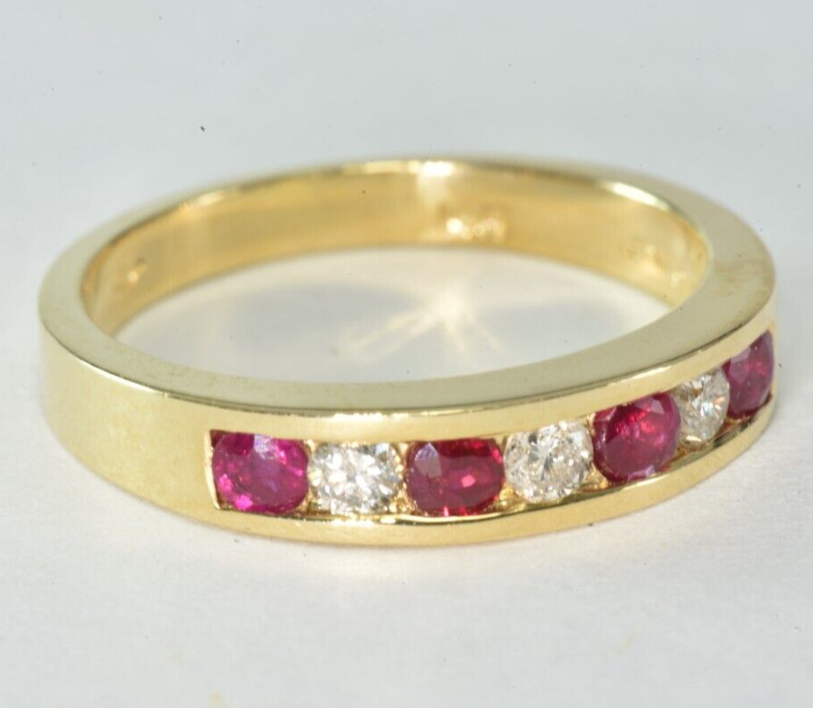 14k Solid Gold Natural Diamond  Ruby Ring Engagem… - image 9
