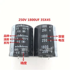 2pcs/10pcs 1800uf250v Nichicon GG/GN/GW 35x45mm 250V1800uF Snap-in PSU Capacitor