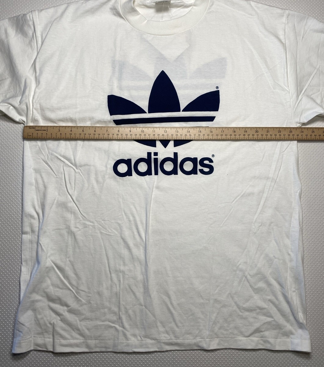 Vintage 80's Adidas Double Sided Blue Logo T-Shirt Men's XL