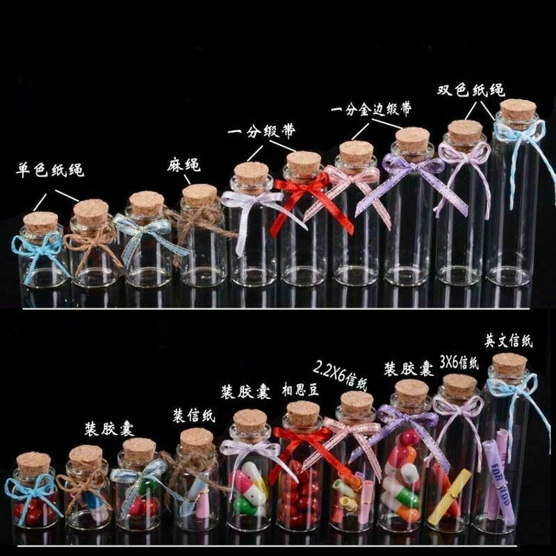 22 mm/24 mm/30 mm niedliche Klarglasflaschen mit Korken, leere Gewürzflaschen - Bild 4 von 9