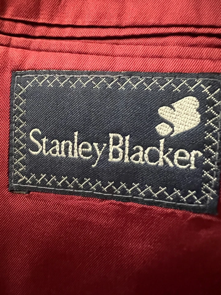 Blazer de lana negro para hombre Stanley Blacker chaqueta de abrigo deportivo 44L Foto 4 de 4