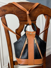 Valentina Sling Backpack Italian Leather Convertible Bucket Bag Purse