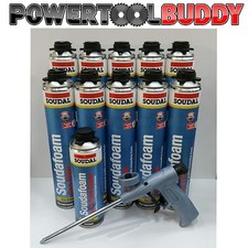 Soudal PU Expanding Foam Kit-10 750ml Professional Gun & Gun Cleaner 500m