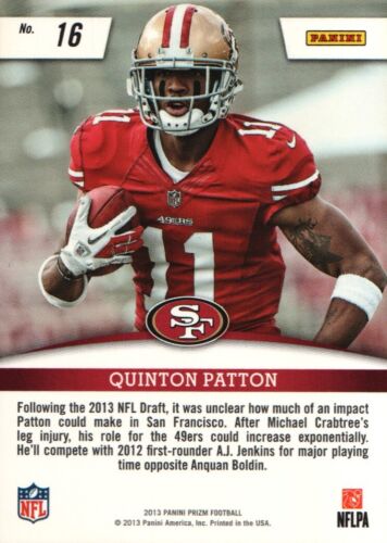 2013 Panini Prizm Rookie Impact Prizms #16 - Quinton Patton 13-409 - Picture 2 of 2
