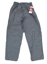 Chef Works Pants Elastic Drawstring Waist Men Medium Brand New Checkered