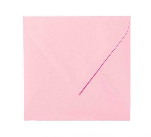 # 25 St - BriefumschläGe Rosa Quadratisch Nassklebend -15,5 X 15,5 Cm-image