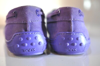Tod's Womens purple leather moc shoes size EU size 36 made in Italy