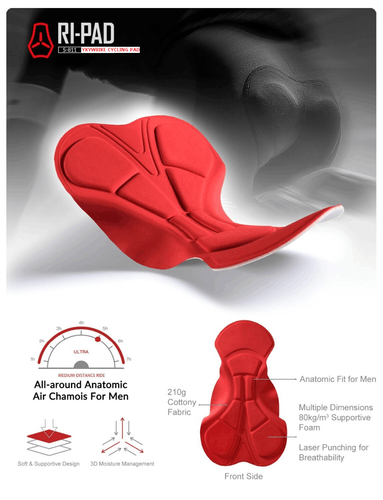 YKYWBIKE 4 pocket Men Cycling Bibs Shorts Breathable Padded MTB Bike Pro Bibs - Picture 23 of 47