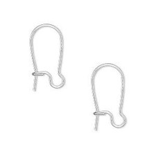 10 Bright Silver Plated Kidney Ear Wires Ear Hooks