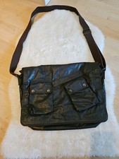 Borsa a tracolla Belstaff Big Miller Messenger nera cotone/poliuretano e pelle