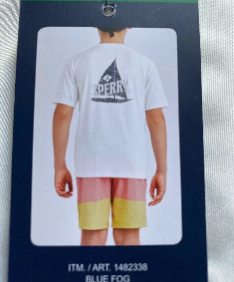 Paul Sperry 30+UPF Beach Youth Juego de 2 Piezas Blanco/Azul Niebla (pequeño 7-8) Nuevo con Etiquetas Foto 4 de 4