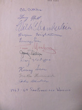 1963 San Francisco Warriors Basketball 10 Signatures Paper Sheet Nate Thurmond