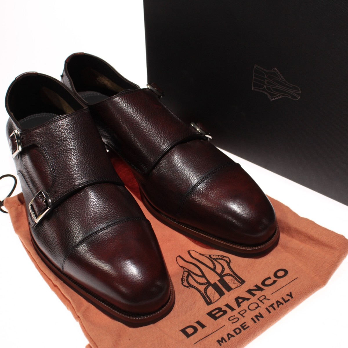 Di Bianco NWB Isernia Double Monk Strap Dress Shoes Size 11 US in Brown Leather Di Bianco NWB Isernia Double Monk Strap Dress Shoes Size 9.5  main image 3