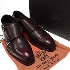 Di Bianco NWB Isernia Double Monk Strap Dress Shoes Size 11 US in Brown Leather
