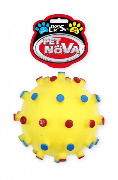 Hunde Spikey Dental Ball Xl Rund Ca. 12Cm Quietschendes Spielzeug Hund Gelb-image