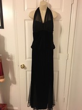 Brand New Beautiful 2 pc black suede Prom Dress evening Gown size 12
