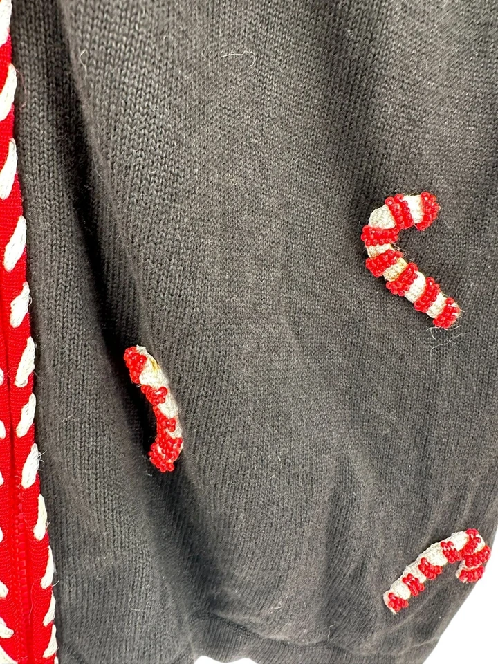 Suéter Berek De Colección Navidad Para Mujer Talla M Bastones de Caramelo Vacaciones Cuentas Grannycore Foto 4 de 4