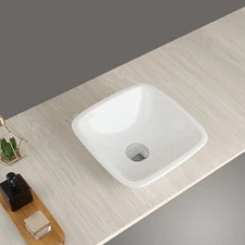 White Ceramic Bathroom Vanity Vessel Sink Above Counter Basin Only Basin sink