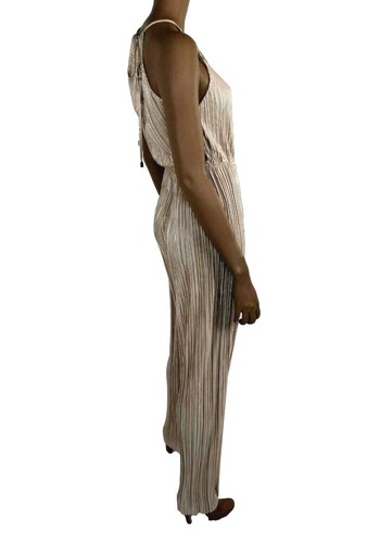 Fate Damen Plissee Neckholder Overall Champagner Größe Small FT#15 - Bild 5 von 6