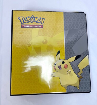 pokemon trading card 3 ring binder Pokemon Trading Card Game Yellow 3-ring Binder Ultra Pro 100 Cards Sleeves