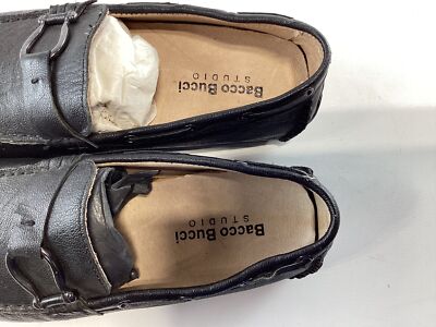 Mens Bacco Bucci Black Leather Driving Loafers 8.5 NEW | eBay display picture 1