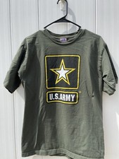 Bayside Made In America U.S. Army Olive T-Shirt Size Medium