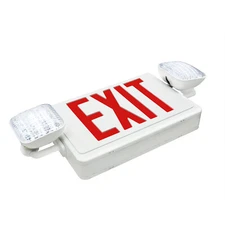 Exit Sign with Emergency Lights, Two LED Adjustable Head Emergency Exit Lights