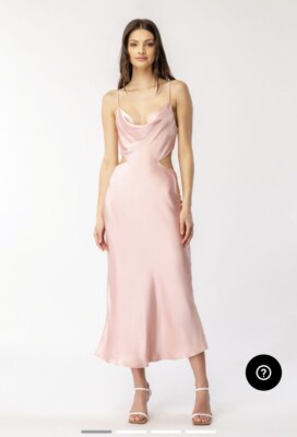 bardot cut out slip dress Bardot Cut Out Slip Dress Pink Rose Satin 6 NWT $139