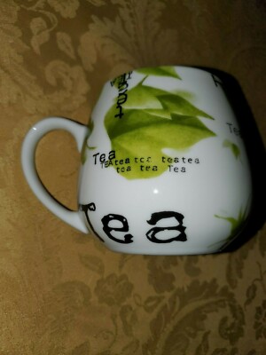 Konitz FAX GERMANY TEA COFFEE CUP MUG GREEN LEAVES