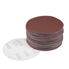 50Pcs 5 Inch Hook and Loop Sanding Disc 600 Grits Flocking Sandpaper Brown