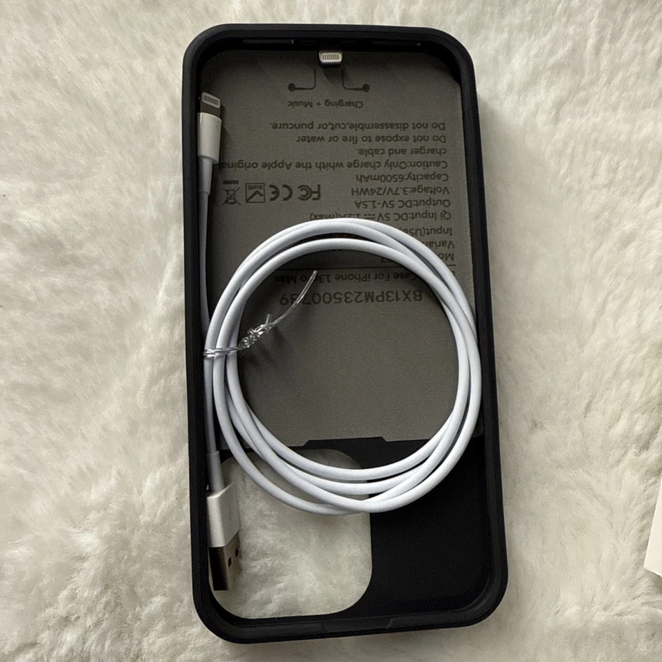 Estuche de batería de carga inalámbrica delgado cargador externo de respaldo para iPhone 13 Pro Foto 3 de 4